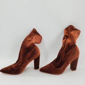 Forever21 Sock Heeled Boot Womens Size 7.5‎ Brown